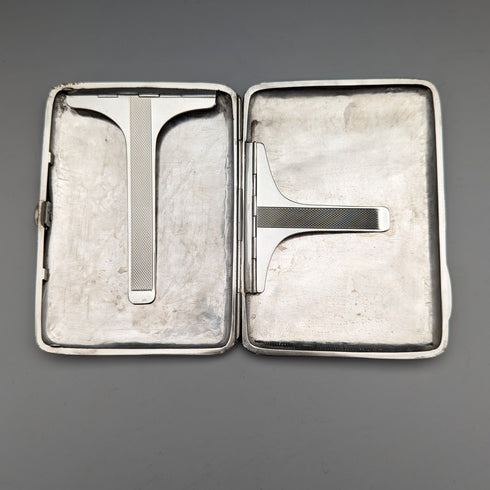 1895 British antique double door sterling silver card case 101g Joseph Gloster