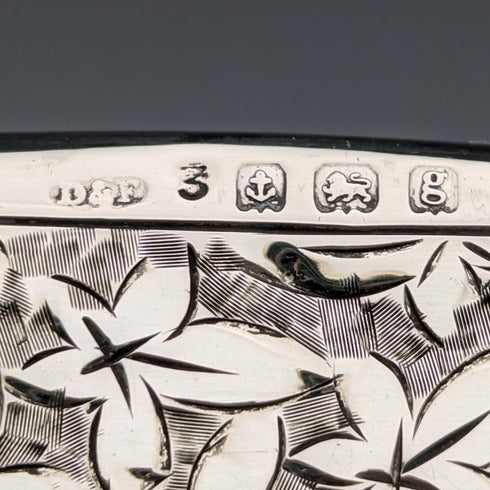 1906 British antique double door sterling silver card case, 108g, Deakin and Francis