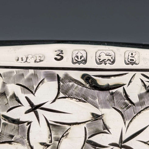 1906 British antique double door sterling silver card case, 108g, Deakin and Francis