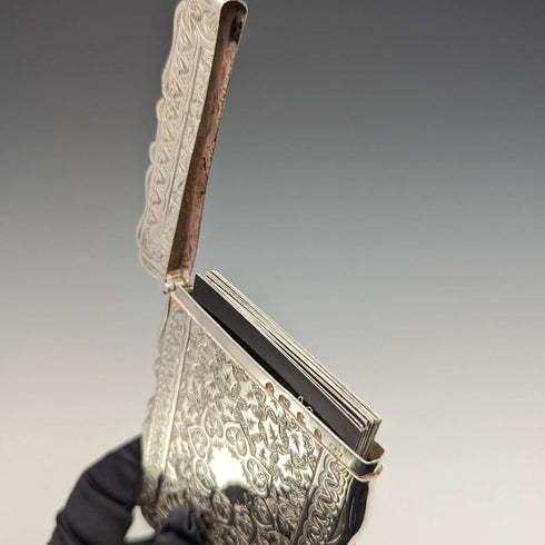 1900 British antique sterling silver card case 60g FREDERICK MARSON