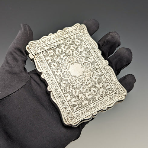 1900 British antique sterling silver card case 60g FREDERICK MARSON