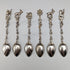 1920 Swiss Antique Figure Engraving 800 Silver Coffee Spoon Set of 6