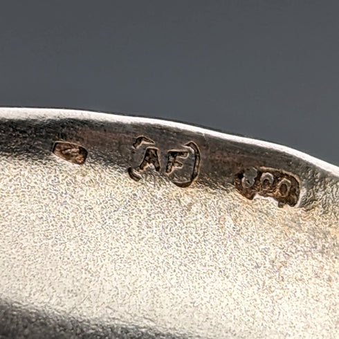 1920 Swiss Antique Figure Engraving 800 Silver Coffee Spoon Set of 6