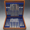 1870 British antique silver plate fruit cutlery set of 12 in wooden box