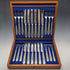 1870 British antique silver plate fruit cutlery set of 12 in wooden box