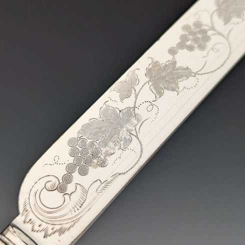 約 1870 年英國古董鍍銀水果餐具 12 對套裝木盒裝