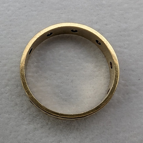 ヴィンテージ ジュエリー K18ゴールドリング チェイシングカット 2.5g (8-9号)指輪