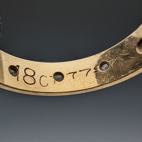 ヴィンテージ ジュエリー K18ゴールドリング チェイシングカット 2.5g (8-9号)指輪