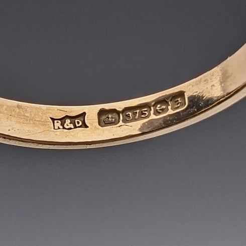 1980年 英国ヴィンテージ ジュエリー 9ctゴールド&ダイヤモンドリング(12号) 指輪 RandD