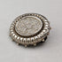 Vintage silver leaf engraved round brooch