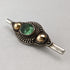 Vintage 835 Silver Green Stone Brooch