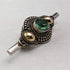 Vintage 835 Silver Green Stone Brooch
