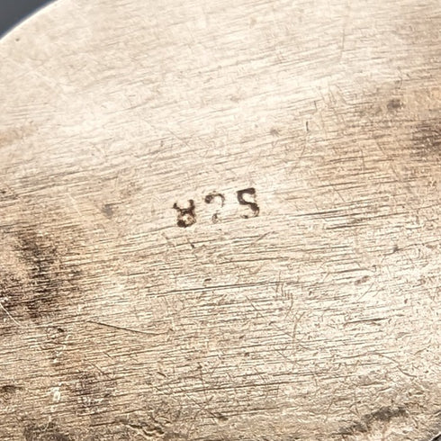 Vintage 835 Silver Green Stone Brooch