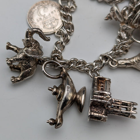 1970 年代英國復古純銀吊飾手鍊 60 克