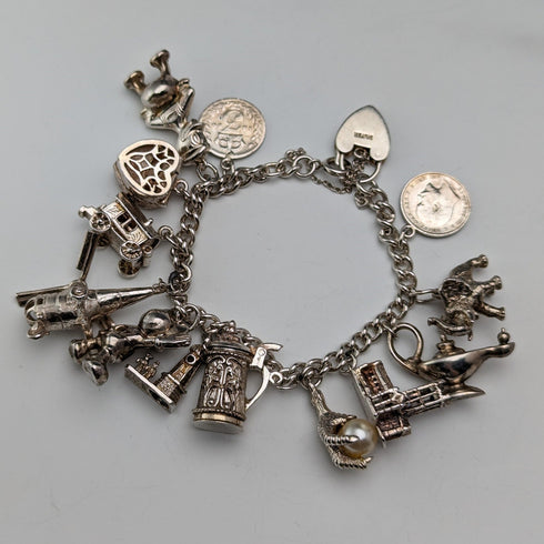 1970 年代英國復古純銀吊飾手鍊 60 克