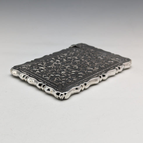 1883 British antique sterling silver card case 47g George Unite