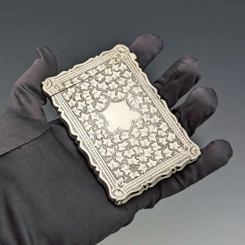 1883年 英国アンティーク 純銀製カードケース 47g George Unite