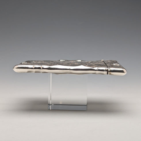 1903 British antique sterling silver large card case, 87g, William Bruford and Sons