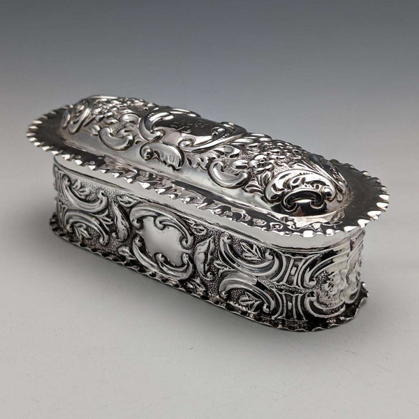 1901 British antique sterling silver box 101g Mappin and Webb