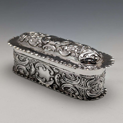 1901 British antique sterling silver box 101g Mappin and Webb