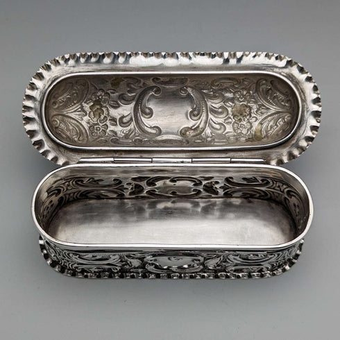 1901 British antique sterling silver box 101g Mappin and Webb