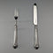 Circa 1829 British antique pure silver dessert cutlery pair by Aaron Hadfield