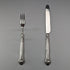 Circa 1829 British antique pure silver dessert cutlery pair by Aaron Hadfield