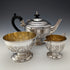 Circa 1889 British antique sterling silver bachelor tea set, total weight 471g, Mappin and Webb