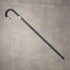 1911 British antique gentleman's walking stick, pure silver decoration, black shaft, 85cm, Henry Tracy Sons
