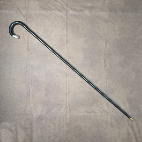 1928年 英国ヴィンテージ 紳士用ステッキ 純銀装飾 ブラックシャフト 91cm A&S