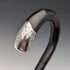 1911 British antique gentleman's walking stick, pure silver decoration, black shaft, 85cm, Henry Tracy Sons