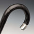 1911 British antique gentleman's walking stick, pure silver decoration, black shaft, 85cm, Henry Tracy Sons