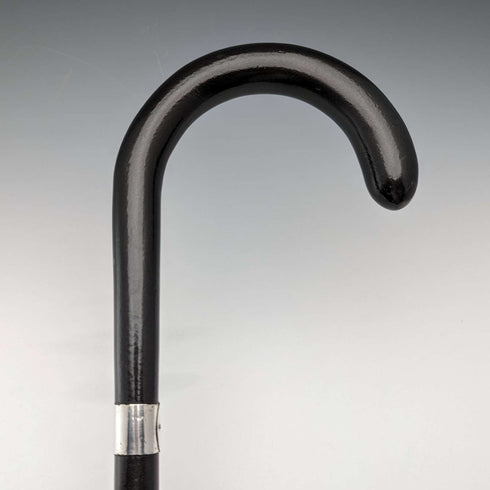 1923年 英国アンティーク 紳士用ステッキ 純銀装飾 ブラックシャフト 91cm K&S Ltd
