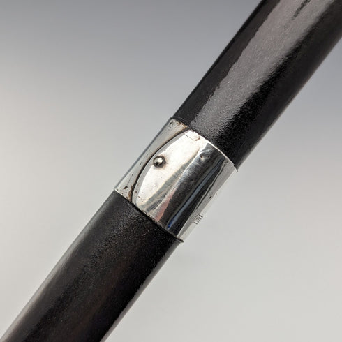 1923年 英国アンティーク 紳士用ステッキ 純銀装飾 ブラックシャフト 91cm K&S Ltd