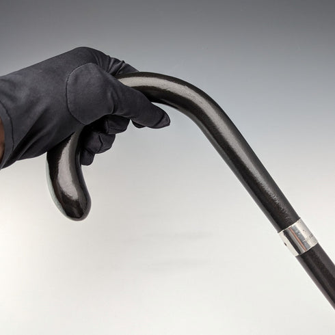 1923年 英国アンティーク 紳士用ステッキ 純銀装飾 ブラックシャフト 91cm K&S Ltd