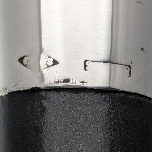 1925年頃 英国ヴィンテージ 紳士用ステッキ 純銀製 丸ハンドル ブラックシャフト 86cm