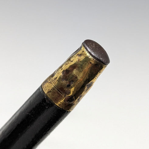 1924年 英国アンティーク 紳士用ステッキ 純銀製 丸ハンドル ブラックシャフト 87cm JH