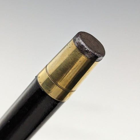 1925年 英国ヴィンテージ 紳士用ステッキ 純銀製 丸ハンドル ブラックシャフト 91cm J Howell