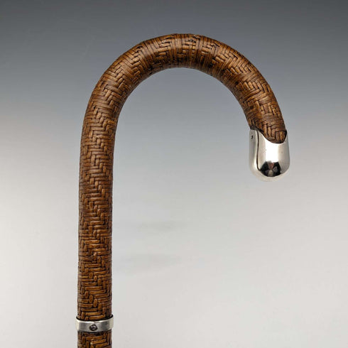 Vintage Men's Rattan Wicker Walking Stick 87cm