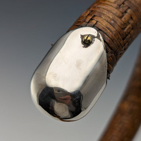 ヴィンテージ 紳士用 籐編み ウィッカーステッキ 杖 87cm