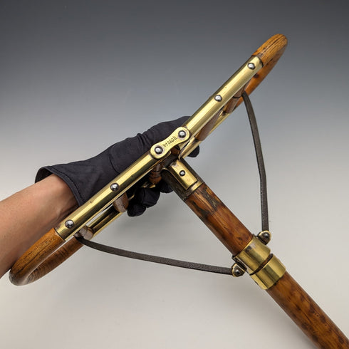 1905年頃 アンティーク シューティングステッキ 杖 バンブー竹 折りたたみ椅子