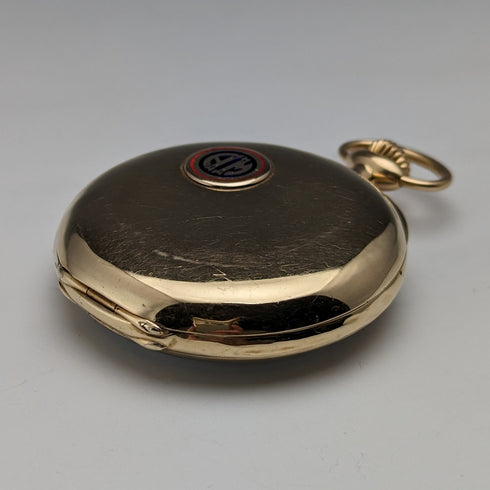 Circa 1920 Antique Omega Chronograph Pocket Watch, 18K Solid Gold Case, in good working order