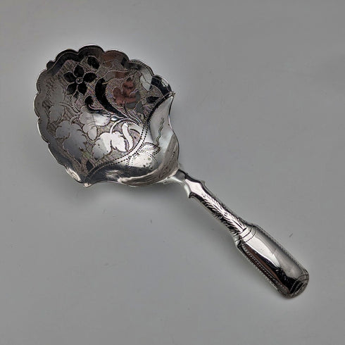 1821 British antique sterling silver tea caddy spoon by Joseph Taylor