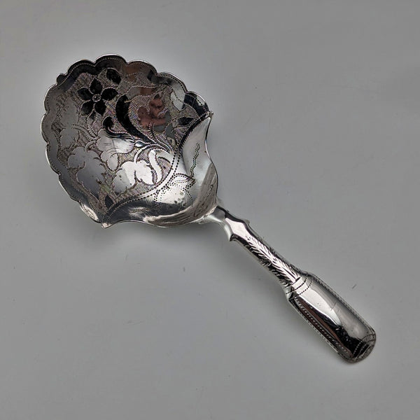 1821 British antique sterling silver tea caddy spoon by Joseph Taylor