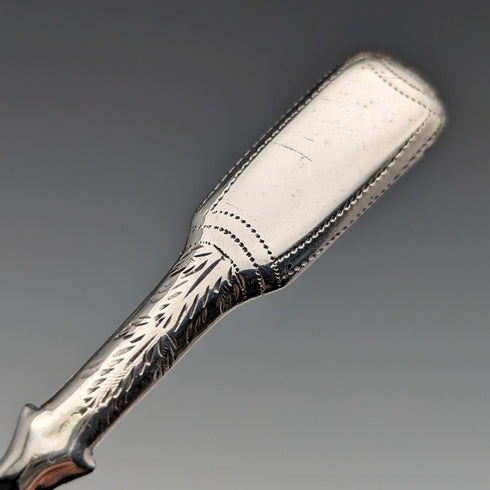 1821 British antique sterling silver tea caddy spoon by Joseph Taylor