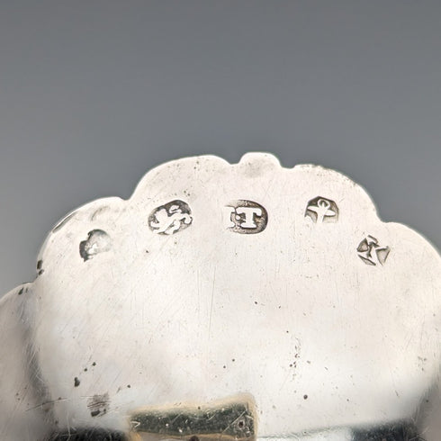 1821 British antique sterling silver tea caddy spoon by Joseph Taylor