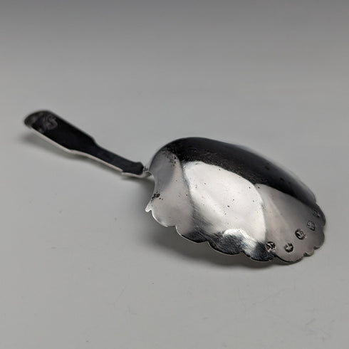 1821 British antique sterling silver tea caddy spoon by Joseph Taylor