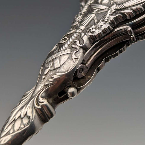 American antique sterling silver detailed decorative portable folding glasses Roniet