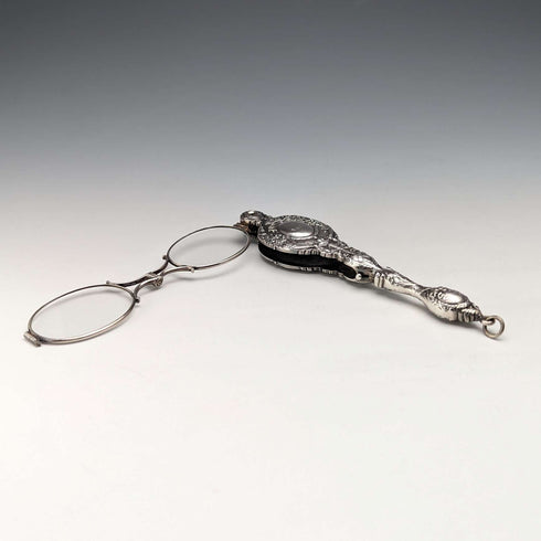 American antique sterling silver detailed decorative portable folding glasses Roniet