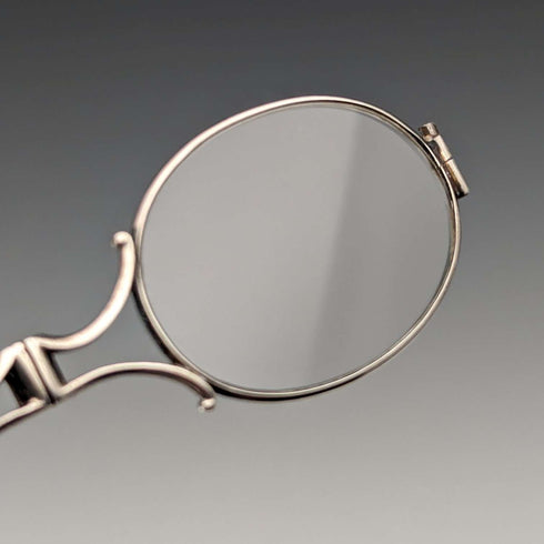 American antique sterling silver detailed decorative portable folding glasses Roniet